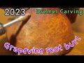 Using a Dremel 4000 flex shaft I try carving a Grapevine root burl.