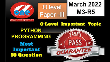 Python Paper Important Notes January 2022| O level Paper Exam 2022| O level January 2022| O-Level