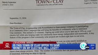 Is this Town of Clay offer to save money on my electric bill, legit?