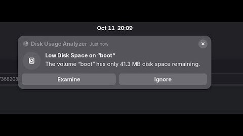 FEDORA 43 ERROR :Low Disk space on  "boot"