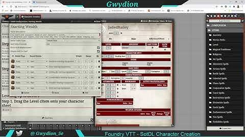 SotDL - Foundry VTT (Character Creation)