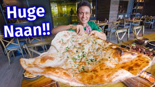 Table Size Naan!! INDIAN FOOD - Giant Kebab Meal Cooked in the Tandoor!!