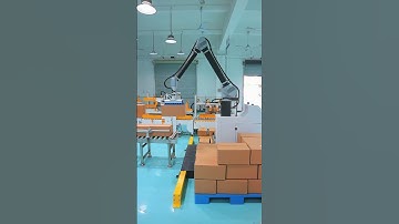 The robot palletizer is three times more efficient than manual labor. #palletizingrobot