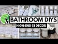 Dollar tree diy bathroom decor highend  easy 1 organization