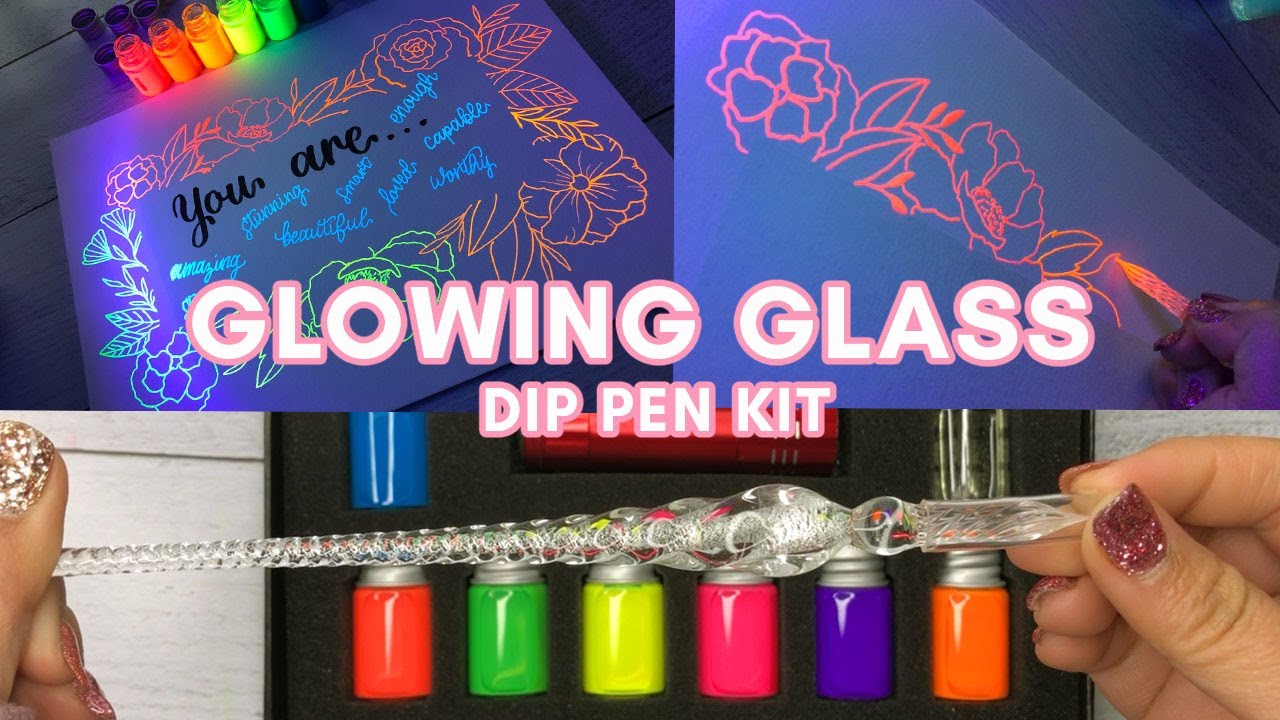  GLOGLOW Glass Dip Pens, 5Pcs Calligraphy Dip Pen Set