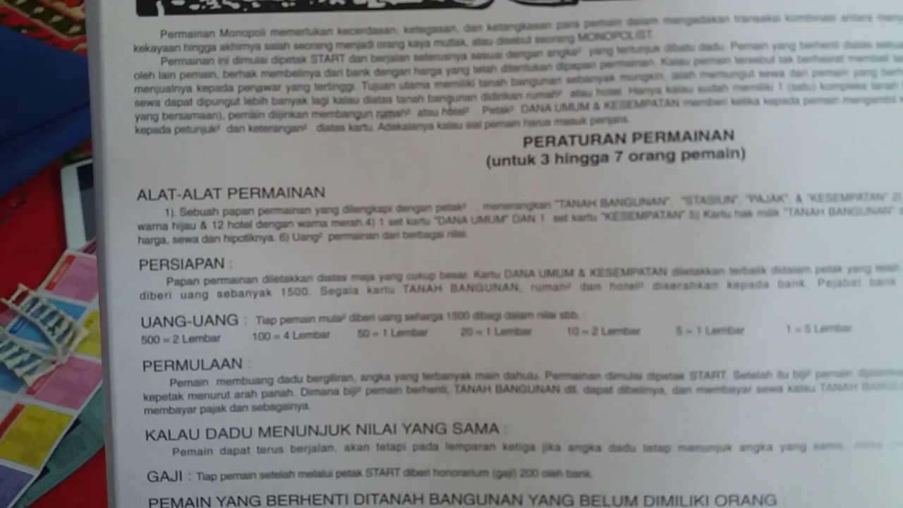 Peraturan bermain MONOPOLY / Getting Starter - YouTube