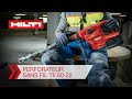 Comment configurer le perforateur sans fil hilti nuron te 6022 