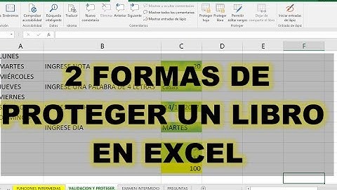 COMO PROTEGER UN LIBRO EN EXCEL