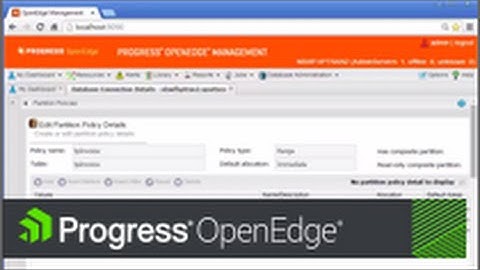 Creating a partition policy and partition policy details using the Database Administration Console