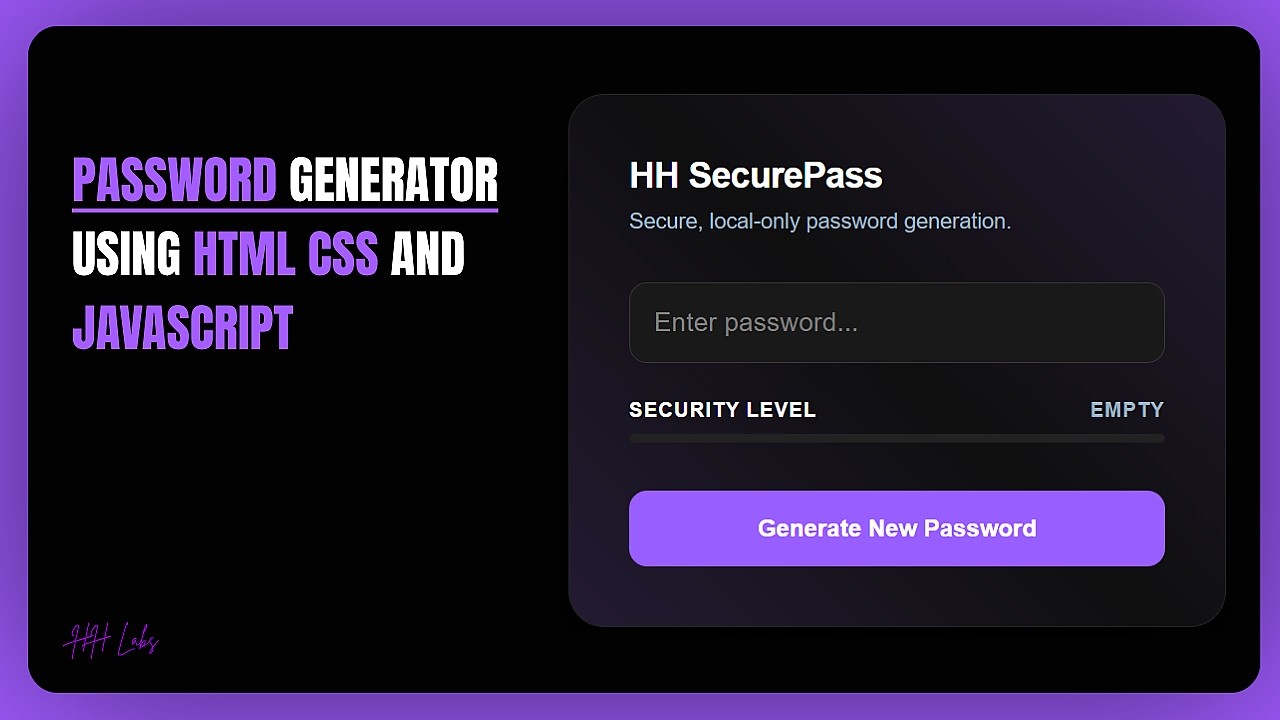 Build a Password Generator & Strength Checker using HTML, CSS ...