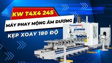 Máy phay mộng âm dương kẹp phôi xoay 180 độ KW T4X4 24S