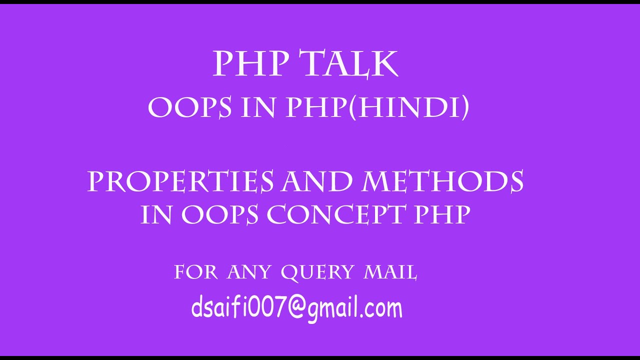 oops concept in php hindi properties and methods part- 2 - YouTube