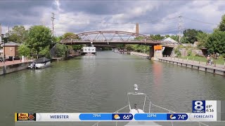 Lightning storm a backdrop for Fairport lift bridge closure — September 4, 2019