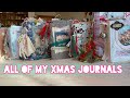 Flip through all of my December daily journals // Christmas junk journals