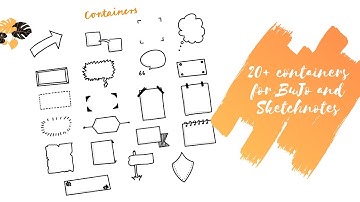20+ Containers for BuJo and Sketchnotes | How to draw frame doodles for planner and bujo