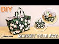 DIY MARKET TOTE BAG | Shopping Bag Sewing Tutorial | Basket bag [sewingtimes]