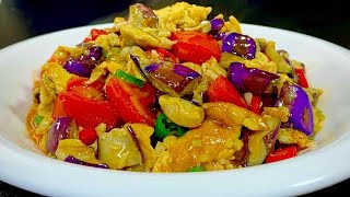 Eggplant scrambled eggs are so delicious, my family eats it 6 times a week, and there is not enough