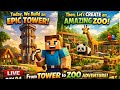 😱 DAY 94 LIVE - Tower Banega Ya Fail? + Zoo Surprise 🐼🔥 | Minecraft Live Hindi #minecraft