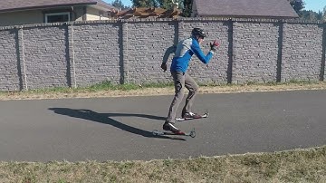 Use the athletic stance to improve your skate roller skiing