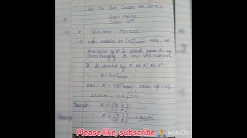 how to find transpose matrix in easy way?#class12#viral @kriso_1