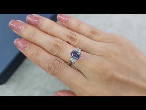 Cushion cut lavender spinel from Vietnam 1.71 ct Video  № 2
