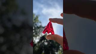 A Cranberry Glass Arrowhead #glassartist #glassart #dragonglass #gameofthrones #crystals #arrowhead
