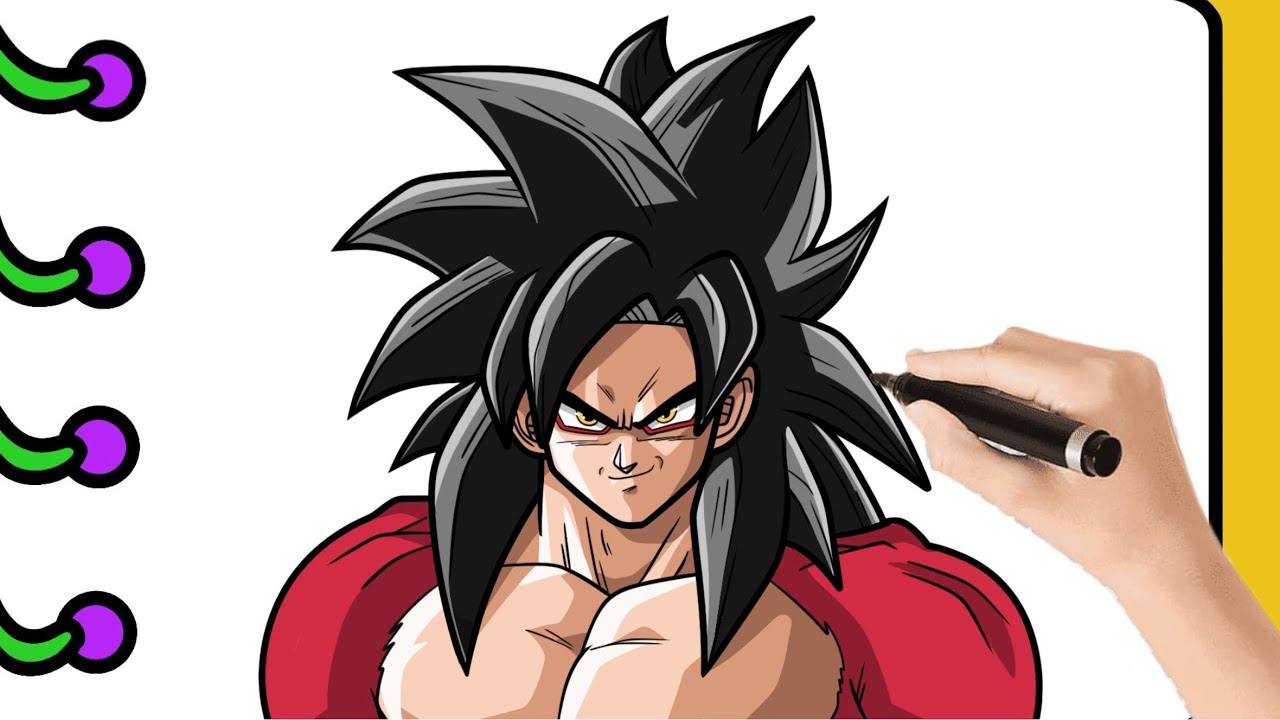 Como Dibujar a GOKU SSJ 4 Paso Paso Fácil | Mapi Art Sketch - YouTube