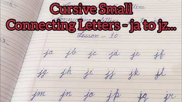 #How To Write Cursive Connecting Letters -ja to jz #Begginers Handwriting Improvement #