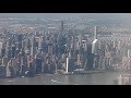 Approach manhattan great visuals past skyline and approach to la guardia