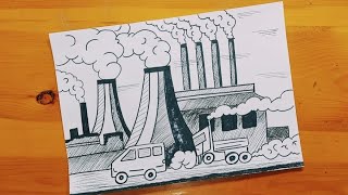 رسم عن التلوث 3 || pollution drawing || Dessin de la pollution || प्रदूषण चित्रण || kirlilik çizimi