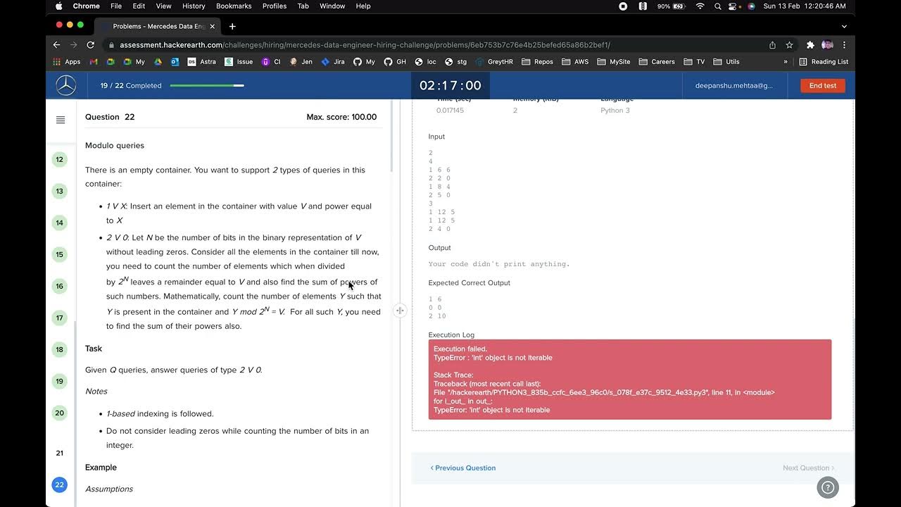 Mercedes Test Questions HackerEarth - YouTube