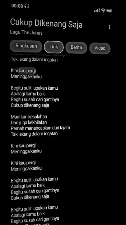 pernah menancapkan duri tajam... begitu sulit lupakan..?(CUKUP DI KENANG SAJA - THE JUNAS)