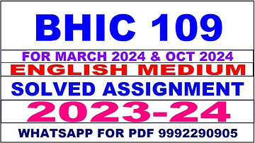 bhic 109 solved assignment 2023-24 | bhic 109 solved assignment in english 2024 | bhic 109 2024