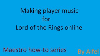 Maestro 1. First how-to video in the Maestro series.