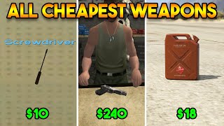 CHEAPEST WEAPONS FROM ALL GTA GAMES (GTA 5, GTA 4, GTA SAN, GTA VC, GTA 3)