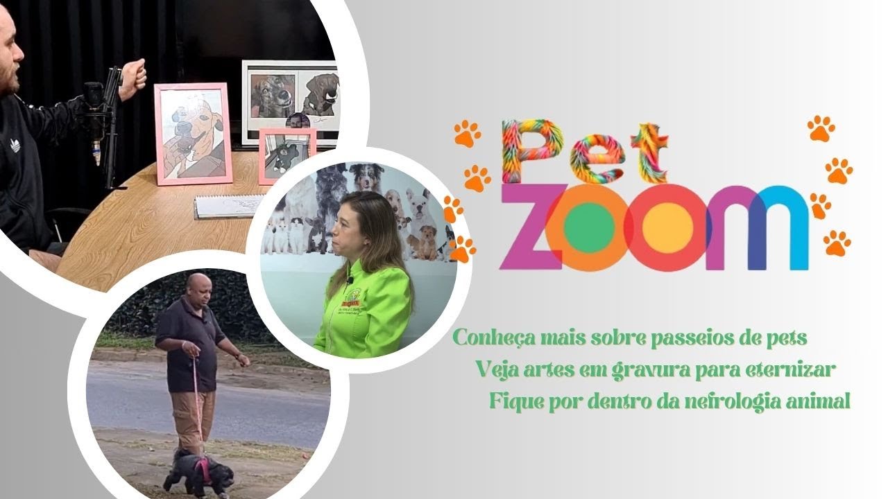 Petzoom aborda nefrologia animal, importância do passeio e arte em gravura para eternizar seu pet.