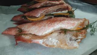 Рыба в духовке, Красный окунь! быстрый, очень вкусный и полезный рецепт)