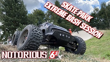 Arrma Notorious 6S BLX. Skate Park Bashing an Absolute Beast