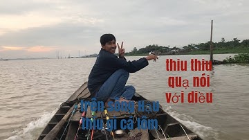 FISHING-CÂU TÔM THÂU ĐÊM cập theo bè cá trên sông Hậu.dính toàn tom càng xanh.quá phê