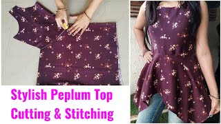 Peplum Top Cutting and Stitching | Handkerchief Peplum Top Cutting and  Stitching