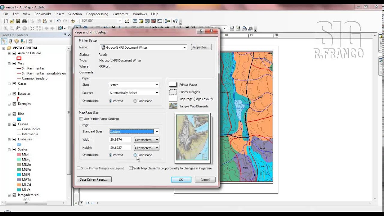 Tutorial ARCGIS Cap.5-01 Layout configuracion de escala y papel