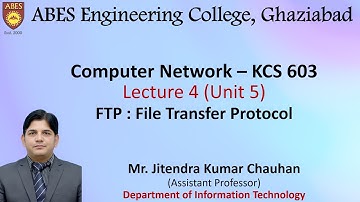 Lecture 4 (Unit 5) || FTP - File Transfer Protocol || Computer Network