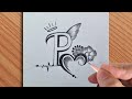 Simple p letter tattoo drawing with pencil  amazing idea of p letter drawing