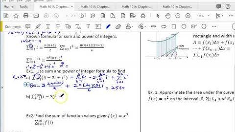 Openstax Calculus Ch 5.1  part 1 Sigma notation