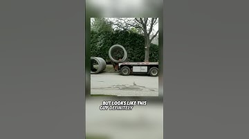 Professional driver unloading concrete pipes from his flatbed trailer. #trucking #trucker