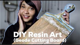 Resin Art ( How to: Make an Epoxy Geode Cutting Board)