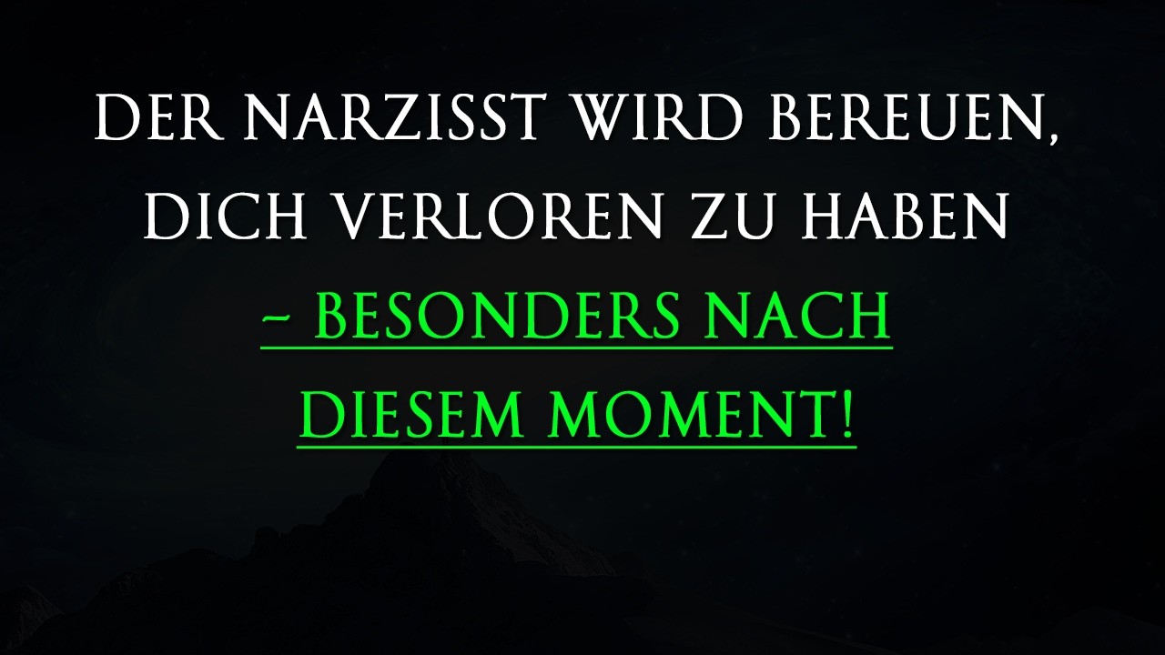 Der Narzisst wird es bereuen und dich vermissen, wenn er das sieht! | Narzissmus