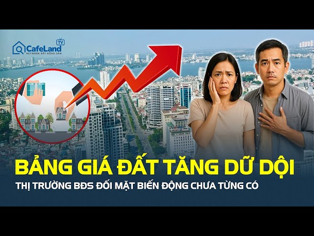 Bảng giá đất điều chỉnh tăng mạnh, thị trường BĐS sắp “nóng rực”!