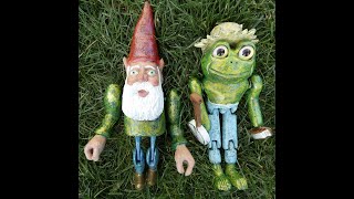 Dance-off!  Frog vs Gnome: Who won? 4/24/24 #dance battle #folk music #dancing limber jacks