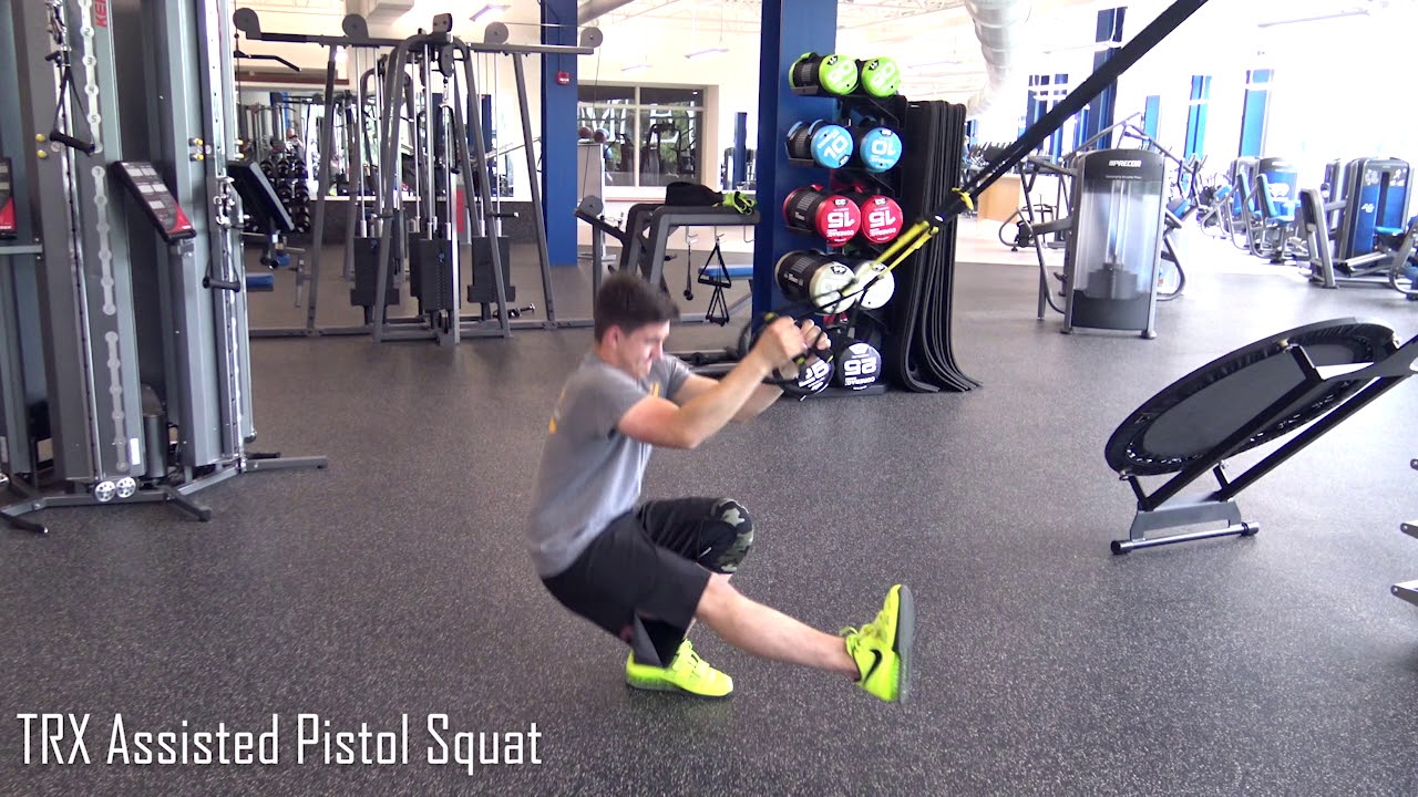 TRX Assisted Pistol Squat - YouTube